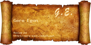 Gere Egon névjegykártya